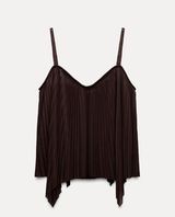 Zara Pleated top brown  Photo 0