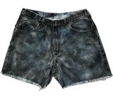 Wrangler Festival Jean Shorts Size 34" Cutoff Hand Painted Bleach Dyed‎ Cotton Photo 0