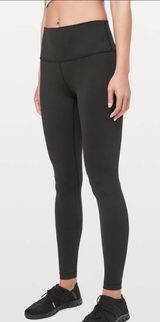 Lululemon Black Wunder Under High Rise Full On Luon 28” Inch Tights Photo 0