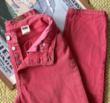Vintage Women's Levi's Red Button Fly Made In USA Cotton Size 7M Rare Retro 90s Photo 0