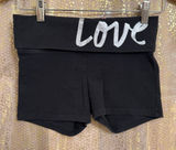 PINK Victorias Secret Vintage RARE Y2K Black Love Pink Foldover Booty Shorts XS Photo 0