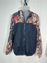 Women’s Blue Floral Windbreaker Size 2XL EUC Photo 0