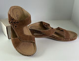 Womens Orthopedic Wedge Sandals Casual Tan Brown Floral Slides Size 8.5 40 EU‎ Photo 0