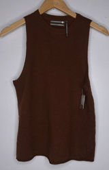 anthropologie M The Cashmere Collection Cedar Brown Sleeveless Sweater CP2006 Photo 0