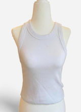 Aerie White Ribbed Tank Top | Soft Stretch Basic | Size Medium Photo 0