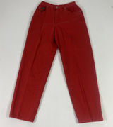 Lauren Ralph Lauren Pants Womens 6‎ Red Chino Pleated High Waist Tapered Twill Photo 0