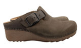 Dansko Caia Milled Nubuck Taupe Leather Wedge Clog Mules Womens 40 1225-161200 Photo 0