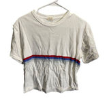 J. Galt Womens White Crop Top Red & Blue Striped Cotton Shirt one size Photo 0