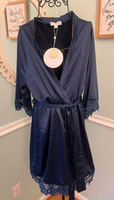 Le Rose Kimono Women's Nightwear Robes Dressing Gown Size S XS Blue NEW‎ Photo 0