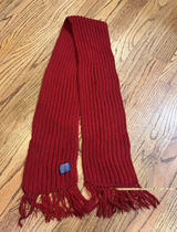 VTG Pendleton Red Rib Knit Wool Scarf Fringe 100% Virgin Wool‎ Made in USA Photo 0