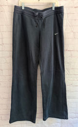 Nike Woman’s Black Wide Leg Sweat pants Joggers with White Swoosh Size Small Photo 0