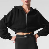 Alo Yoga Sweet Escape Zip Up Hoodie Black XS Photo 0