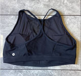Halara NWOT Womens Black High Neck Mesh Racerback Sports Bra Size L Photo 0