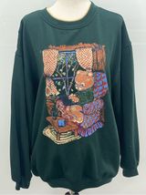 Vintage 90s Basic Editions Teddy Bear Graphic Green Womens Sweatshirt Large Photo 0