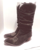 Steve Madden Womens Brown Suede Slouchy Western Cowboy Boots Pointed Toe 8.5 Photo 0