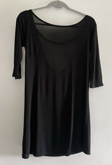 Vintage STILE BENETTON Black Women’s 3/4 Sleeve Italian Open Back Tunic Top M Photo 0