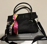 Kate Spade NY Carmen Black Nylon Convertible Fold Flap Satchel Bag w Crossbody Photo 0