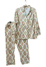 Bedhead Two Piece Pajama Set Size Large Fine Cotton Geometric Print Sleepwear PJ Photo 0