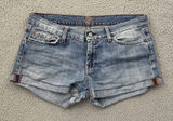 7 For All Mankind Dojo Denim Jean Shorts 2" Low Rise Festival Retro Women's 31 Photo 0