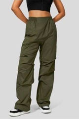 Halara Mid Rise Side Pocket Ruched Straight Leg Casual Cotton Pants Photo 0