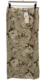 Tiger Mist Sierra Midi Skirt‎ Macro Floral Print Grandmacore Cottage Neutral XS Photo 0