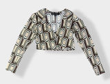 MOTEL Rocks Portia‎ Crop Top in Retro Spot Brown Size XS Photo 0