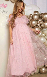 bloom Pink Tulle Formal Dress with Metallic Star Accents Photo 0