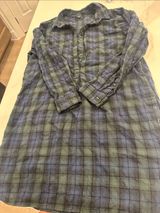 Madewell Flannel Green and blue Plaid Shirt Dress size medium Photo 0