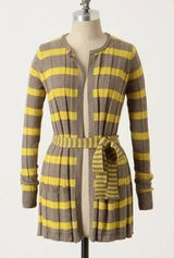 Anthropologie MAPLE Silk Switching Lanes Belted Cardigan Sweater‎ Pleated Large Photo 0