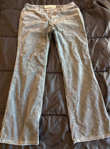 Ann Taylor LOFT Curvy Bootcut Corduroy Pants Gray Mid Rise Size 12 Photo 0