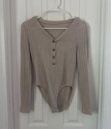 Long sleeve Sweater Bodysuit Tan Size M Photo 0