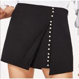NEW Zara Mini Skort Skirt Black Pearl SMALL High Rise Womens Photo 0