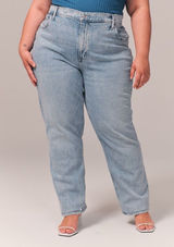 Abercrombie & Fitch Curve Love Ultra High Rise 90s‎ Straight Jean Size 24 Long Photo 0