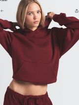 NEW SKIMS Cotton Fleece Pullover Hoodie Sweatshirt Merlot - Women XS $88 Photo 0