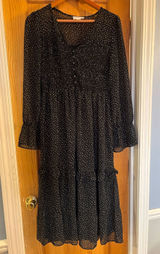 Loveriche Black & White Polka Dot Long Dress - Size M Photo 0