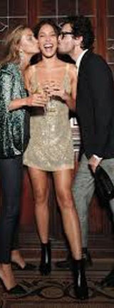 FREE PEOPLE Gold Rush Mini Dress Micro Sequin Cream Color Size XS SEXY COCKTAIL Photo 0