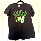 Milwaukee Bucks Black Short Sleeve Tee Shirt Top Size Medium 2021 Photo 0