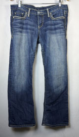 Buckle Daytrip Jeans Womens Leo 32R Bootcut Blue Denim Mid Rise DBK903R Photo 0
