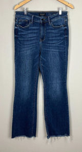 Judy Blue Jeans Womens 11/30 Blue Boot Cut Medium Wash Frayed Hem‎ Stretch Denim Photo 0