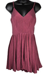 Silence + Noise Burgundy Burnout Backless Strappy Jumpsuit Romper Size‎ L Photo 0