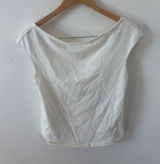 Reformation Ivory Organic Cotton Low Open Back Cap Sleeve Top Large Photo 0