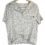 Spiritual Gangster hOMe Lover State of Mind Leopard Print Pajama‎ Top S NWT Photo 0