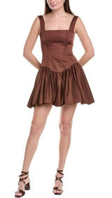WEWOREWHAT, Bubble Skirt Corset Mini, Chocolate, Duchess Satin, 2 NWT Photo 0