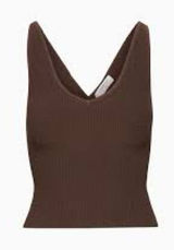 Aritizia Sculpt Brown ribbed crop top in XL Photo 0