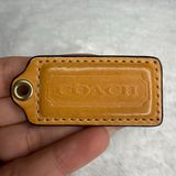 2" COACH Tan Fob Bag Charm Hang tag Hangtag Photo 0