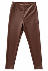 aerie Offline Faux Leather Luxe Leggings in Brown Photo 0
