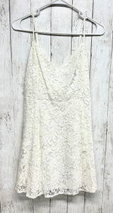 LULUS Dress Women Size M Easy Love White‎ Lace Skater Adjustable Strap NEW Photo 0
