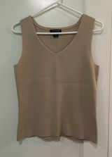 Ann Taylor Beige Sleeveless Knit Top Size Medium Photo 0