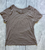 Quince Cotton Modal Scoop Neck Tee Dark Taupe Large LB102949-JDAVN01-17622 Photo 0
