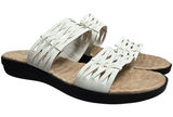 Comfort Wave Easy Street Agata White Woven Strap Slide Sandals‎ Women's Size 8.5 Photo 0